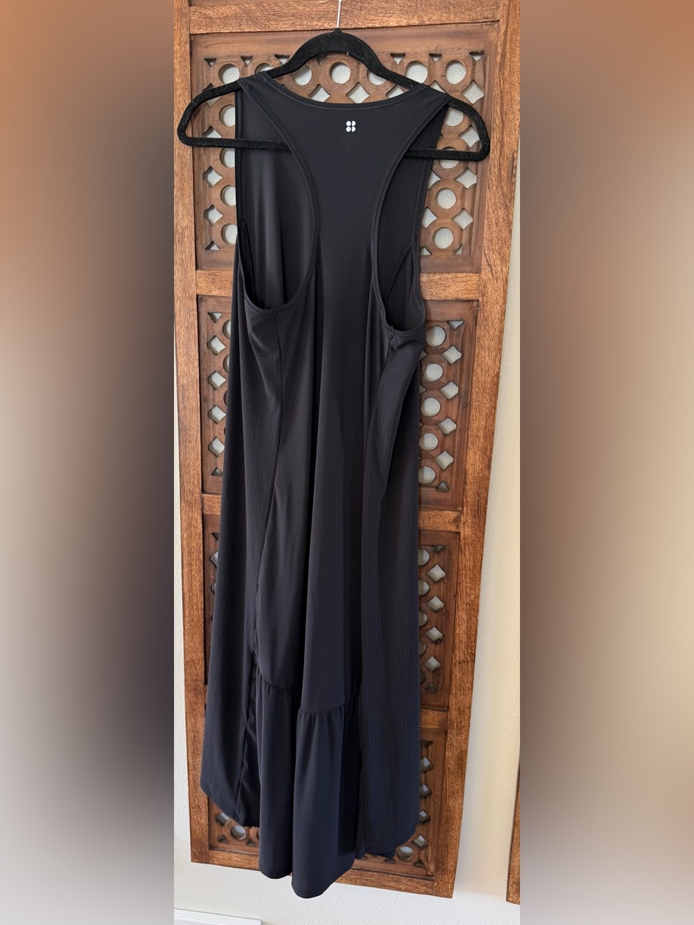Sweaty Betty Black Racerback Athletic Dress Perforated Panel Midi Size M - Picture 2 of 6